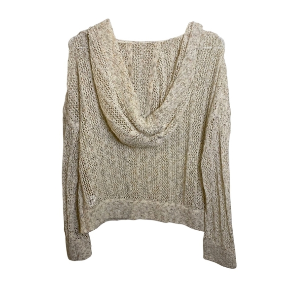 Cleo + Golf Women's V-neck Pull-over Hooded Sweater Open Knit Design - Picture 3 of 10